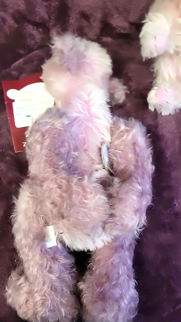 Hildegard Gnzel Teddybr Kollektion Plush Dog Pair With Zertifikat, Purple Noses - 5
