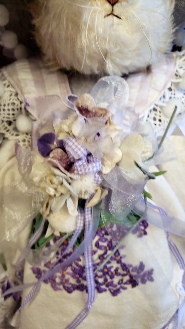 Bunnies By The Bay Heritage Collection Lallie Lilic Plush Bunny Doll Lavender Lace Dress - 3