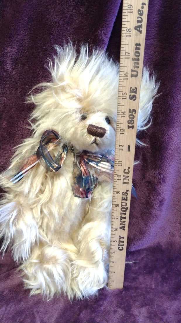 Teddy Love Bear Company Ruthie O'neill Cream Shaggy Plush Teddy Bear With Bow 16 In - 2
