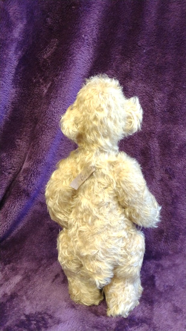 Bev Dodd Golden Curly Mohair Jointed Teddy Bear Plush With Leather Tag Jacob, 13 In - 11