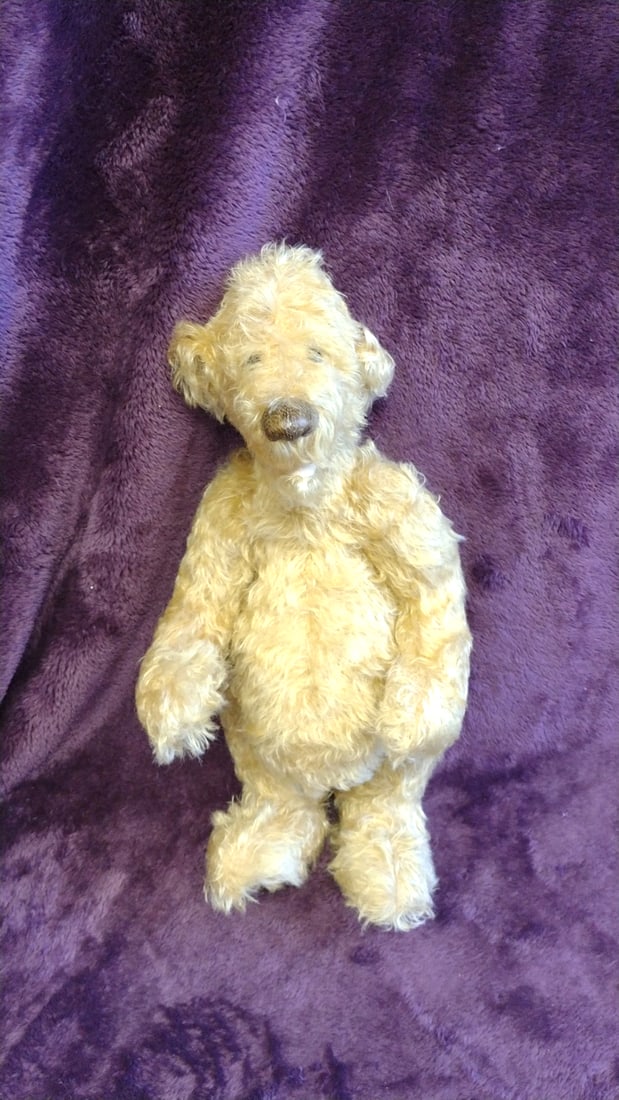 Bev Dodd Golden Curly Mohair Jointed Teddy Bear Plush With Leather Tag Jacob, 13 In (1 of 12)