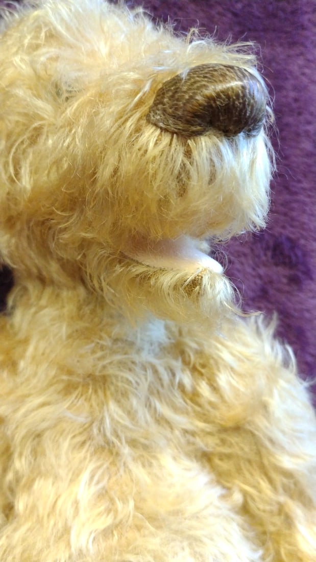 Bev Dodd Golden Curly Mohair Jointed Teddy Bear Plush With Leather Tag Jacob, 13 In - 9