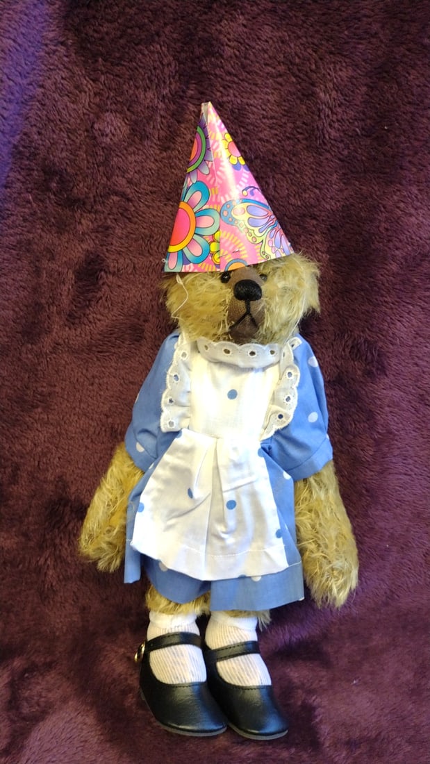 Teddy Bear Plush Doll Blue Polka Dot Dress Black Mary Jane Shoes Party Hat 15 In: 6. 5 x 14. 5 x 4 0. 8 lb we have gained a lot of experience shipping dolls from our previous auction. We offer in-house shipping. The shipping price shown in the listing is the liveshipping service