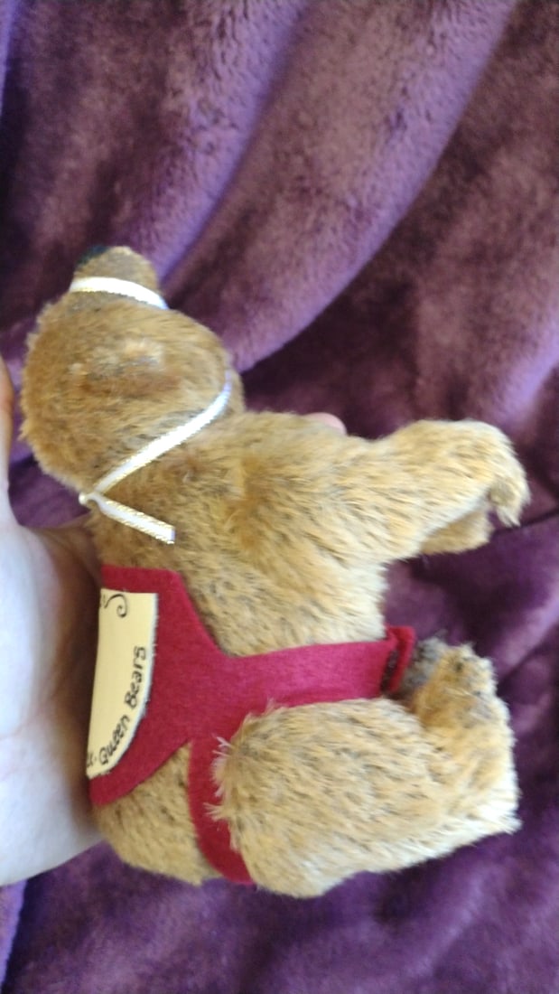 Queen Bears 2000 Turn Of The Century Y2k Brown Plush Bear With Red Harness 1 - 3
