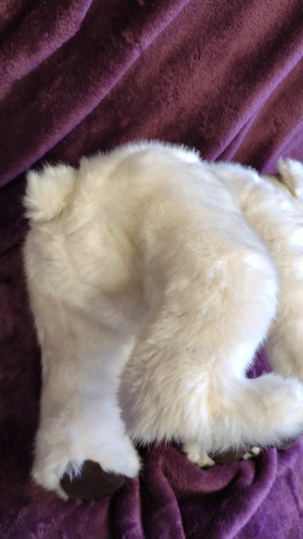 Beaver Valley No. 1425 White Plush Polar Bear With Purple Bow Kaylee Nilan - 5