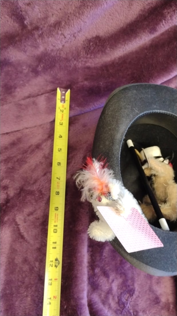 Pair Of Artist Bear Magicians With Top Hat And Wand Unsigned - 5