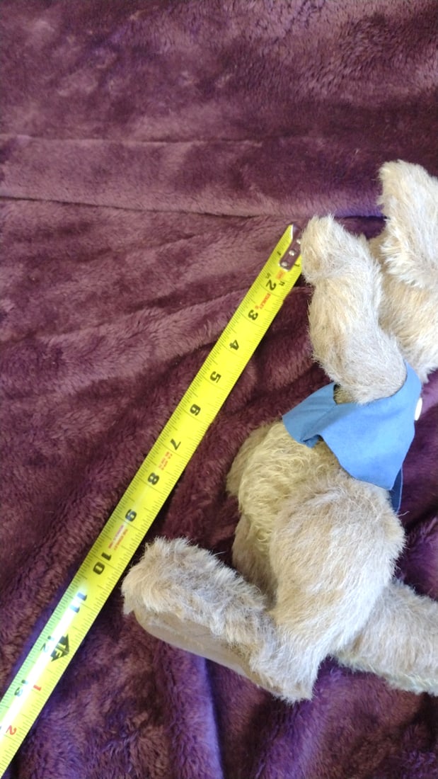 Sharon Lederer Pasha Artist Beige Mohair Kangaroo Plush With Blue Felt Vest - 7
