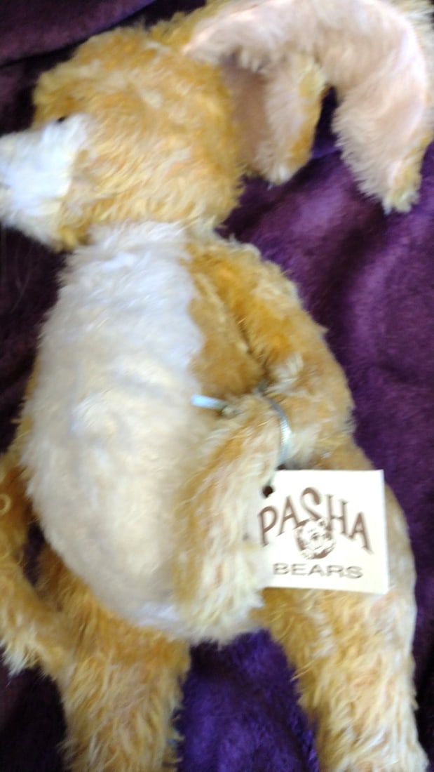 Pasha Bears Yellow White Plush Bunny Rabbit With Floppy Ears Sharon Lederer - 3