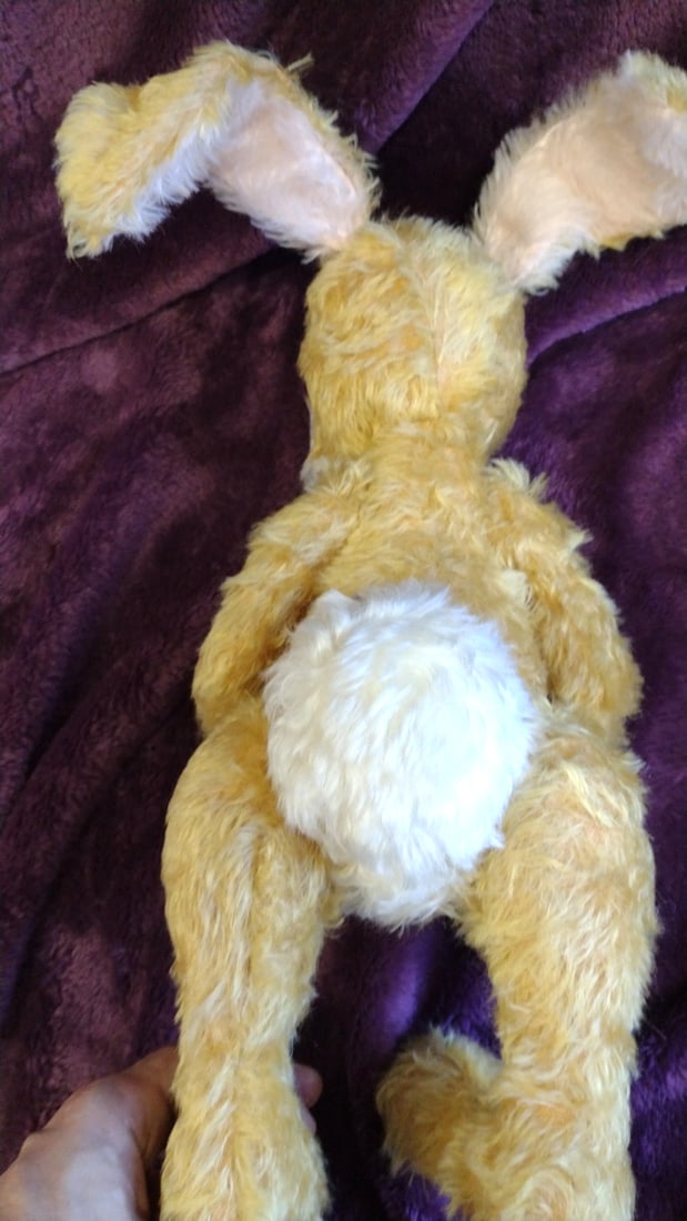 Pasha Bears Yellow White Plush Bunny Rabbit With Floppy Ears Sharon Lederer - 5