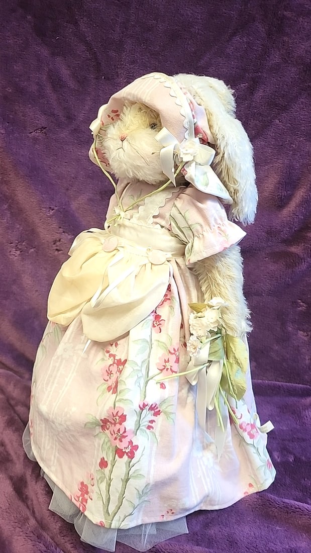 Bunnies By The Bay Fall Winter 1999 Limited Edition Rose Trellis Plush Bunny Rabbit Doll In Pink ... - 4