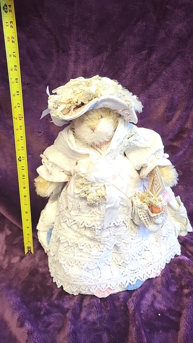 Bunnies By The Bay Limited Edition Amabel Delight Made In The Usa Plush Bunny Doll In White Lace ... - 11