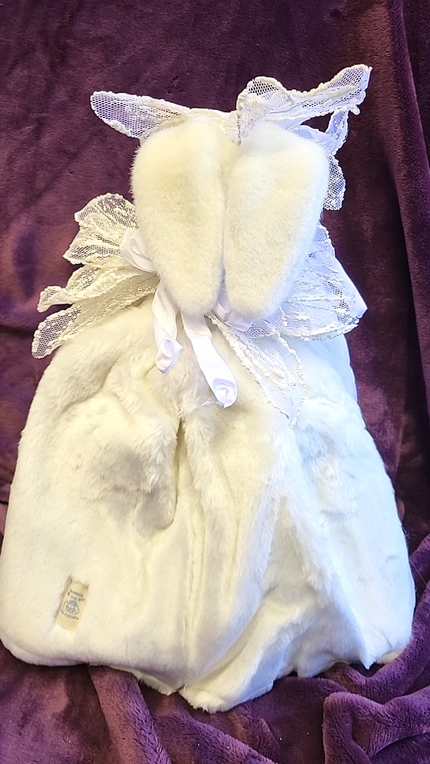 Bunnies By The Bay And Friends Meri Winkle 2000 White Plush Bunny Doll With Lace Dress Hat - 3