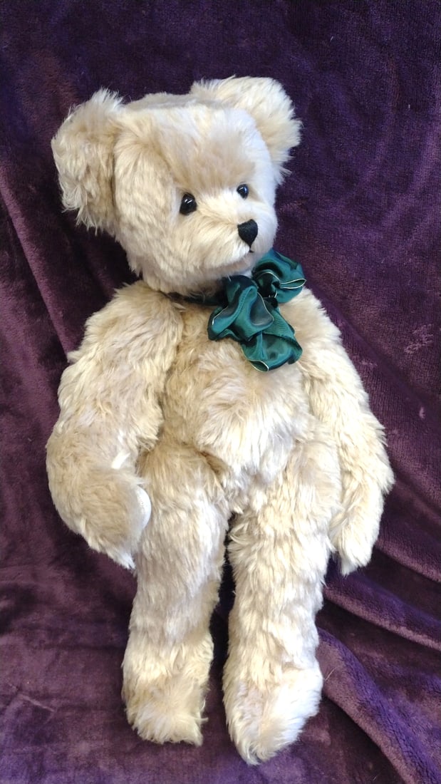 Nancy Rygg Artist Bear With Green Bow: 24x12x8 6 we have gained a lot of experience shipping dolls from our previous auction. We offer in-house shipping. The shipping price shown in the listing is the liveshipping service by
