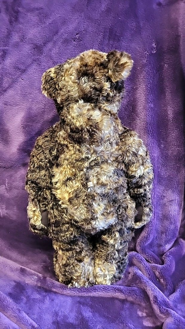 Artist Made Signed Brown Tan Curly Fur Jointed Teddy Bear Plush - 2