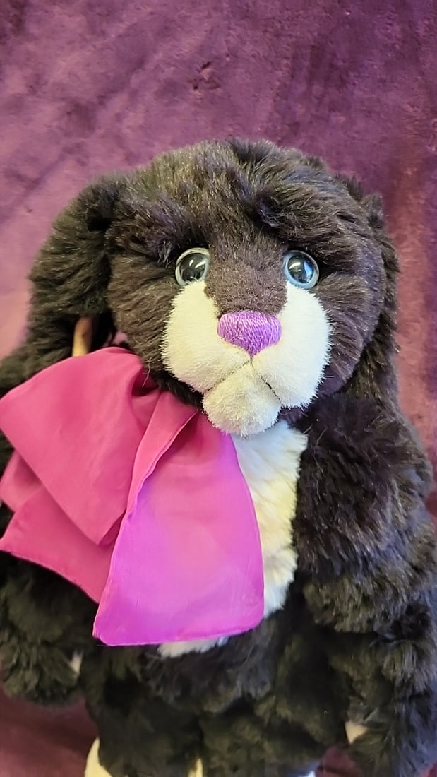 Lexington Bear Black Bunny Rabbit Plush With Pink Bow - 2