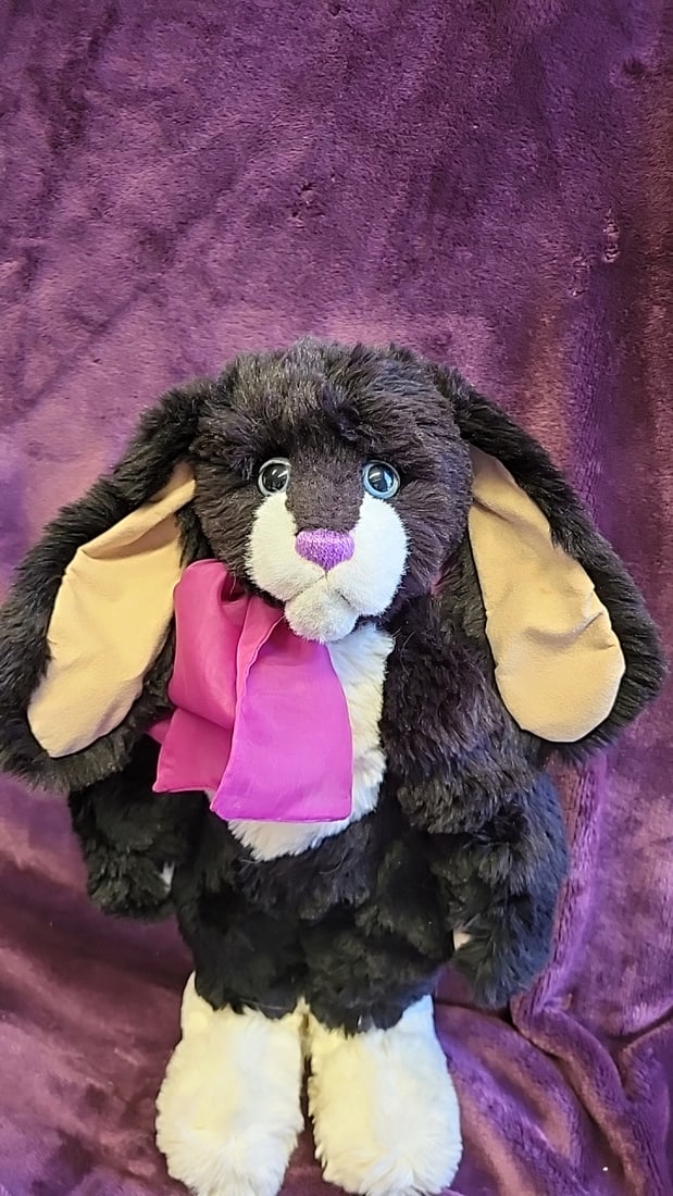 Lexington Bear Black Bunny Rabbit Plush With Pink Bow - 3