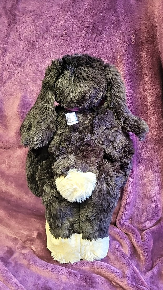 Lexington Bear Black Bunny Rabbit Plush With Pink Bow - 4