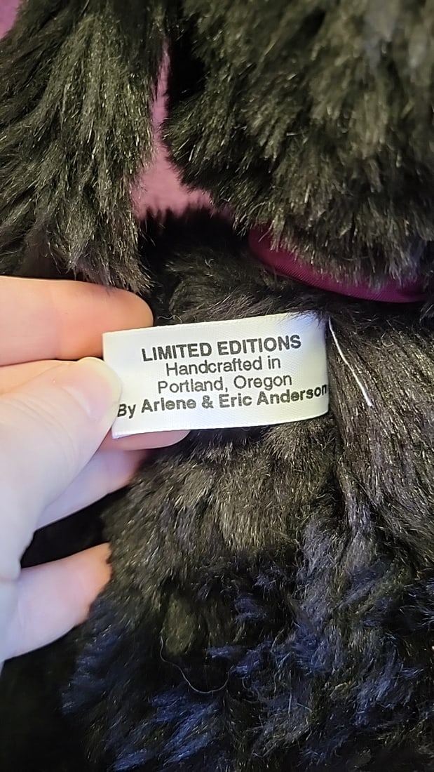 Lexington Bear Black Bunny Rabbit Plush With Pink Bow - 6