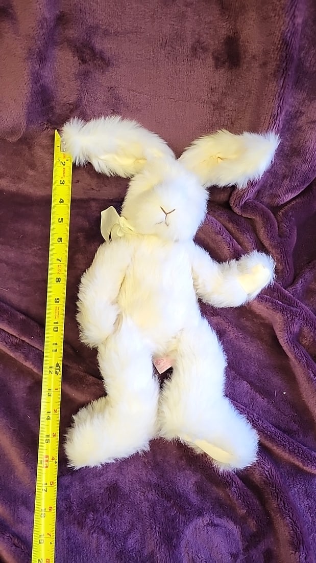 Russ Berrie Magnolia White Bunny Rabbit Plush Stuffed Animal - 5