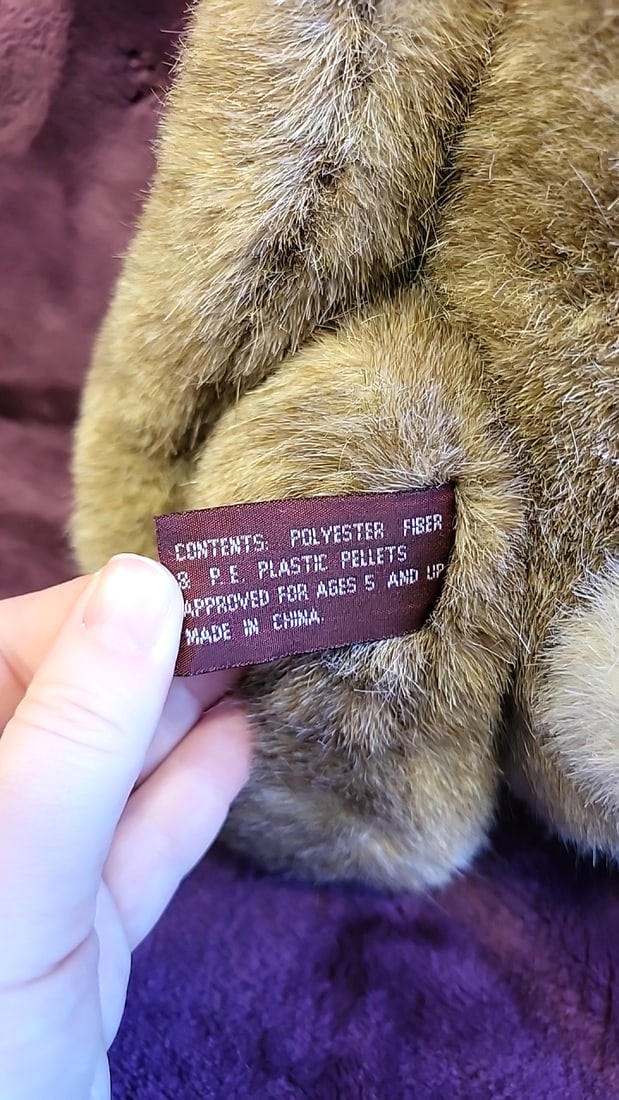 The Bearington Collection Plush Bunny Rabbit Tan Cream Floppy Ears Collar Bell - 6