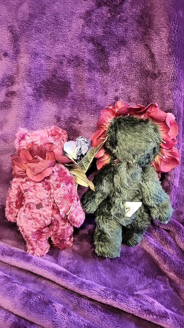 Artist Made Signed Jazzbears Created By Virginia Jasmar Deana Ellis Oz Plush Teddy Bears Flower C... - 3