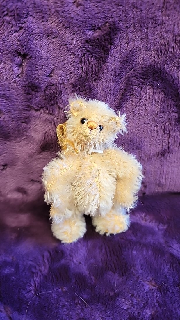 Artist Made Signed Mini Plush Animal Lot With Teddy Bears, Fairy Wings, Pig And Cat, Yellow Pink ... - 5