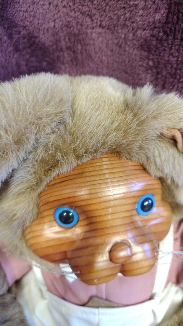 Robert Raikes Wood Face Plush Bunny Rabbits Ashley And Brett 1988 - 4