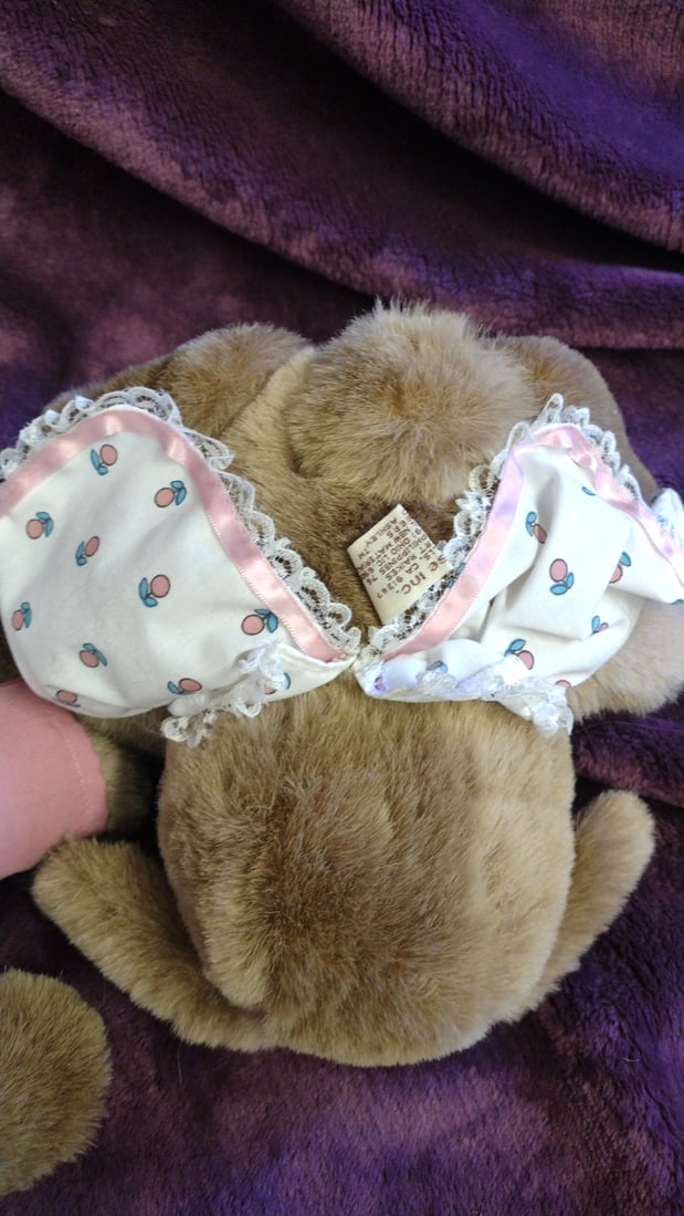 Robert Raikes Wood Face Plush Bunny Rabbits Ashley And Brett 1988 - 5