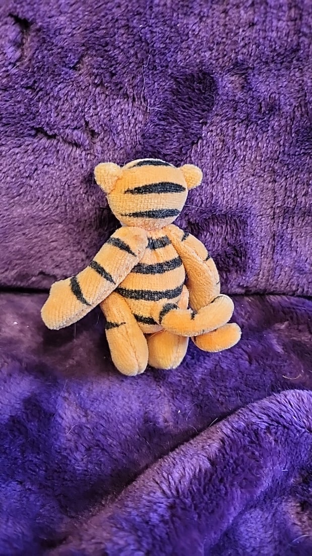 Artist Made Signed Disney Winnie The Pooh Tigger Piglet Eeyore Bench Mini Plush Figures Lot - 3