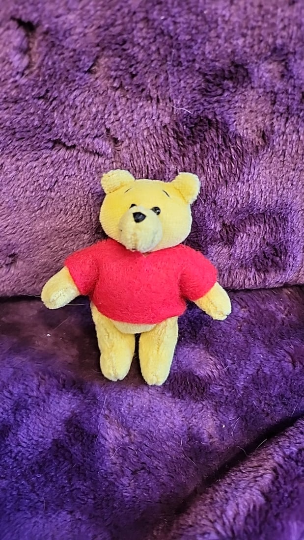Artist Made Signed Disney Winnie The Pooh Tigger Piglet Eeyore Bench Mini Plush Figures Lot - 4