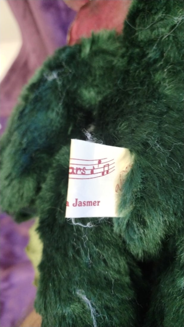 Jazz Bears Virginia Jasmer Artist Bear Green Flower - 5