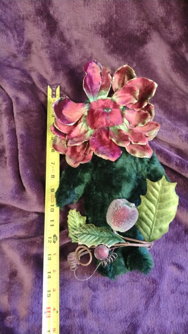 Jazz Bears Virginia Jasmer Artist Bear Green Flower - 6