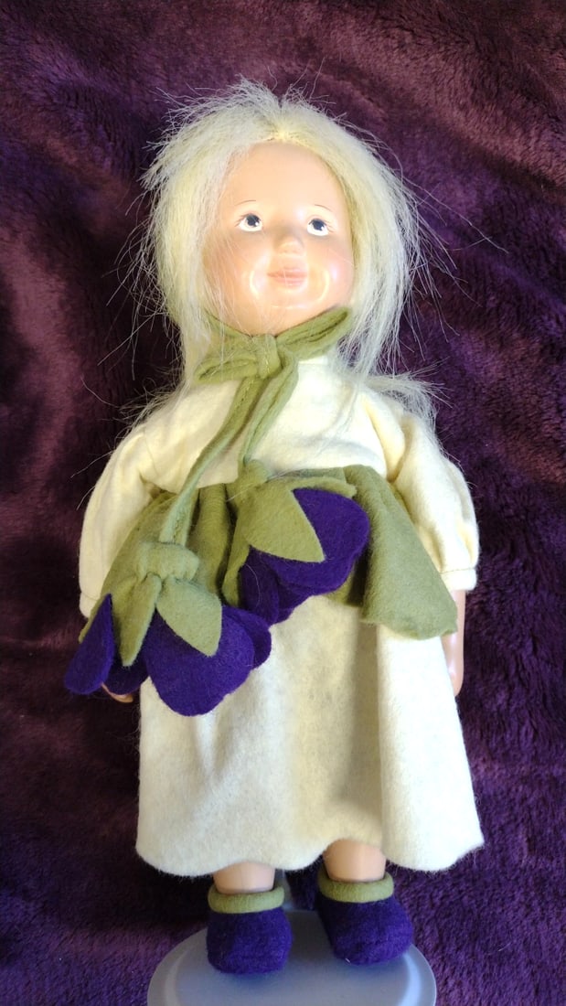 Sonneberger Bltenlese Blonde Girl Doll Cream Felt Dress With Purple Flowers: 10x6x6 1 we have gained a lot of experience shipping dolls from our previous auction. We offer in-house shipping. The shipping price shown in the listing is the liveshipping service by