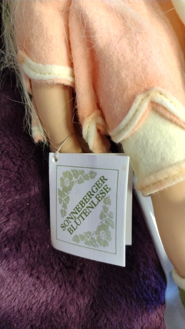 Sonneberger Bltenelise Blonde Flower Fairy Doll With Plush Flower Stand - 5
