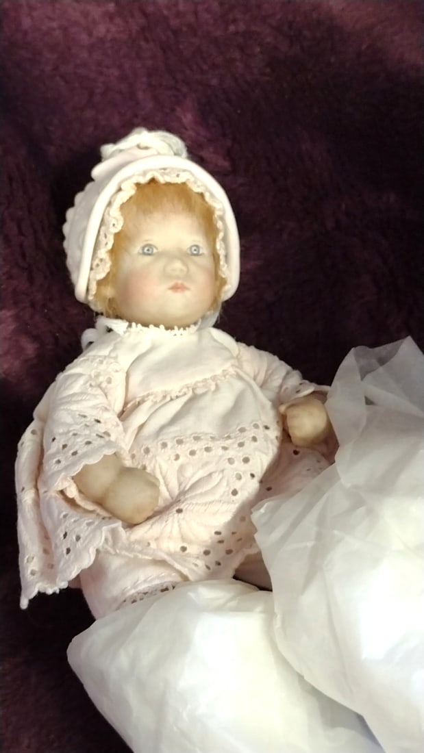 Annette Himstedt Porcelain Baby And Carriage - 2