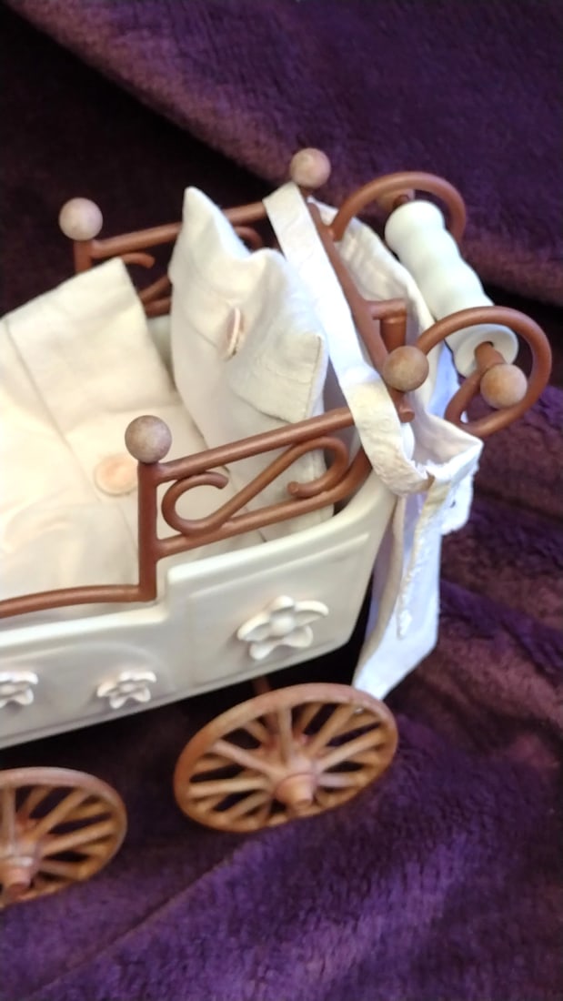 Annette Himstedt Porcelain Baby And Carriage - 3