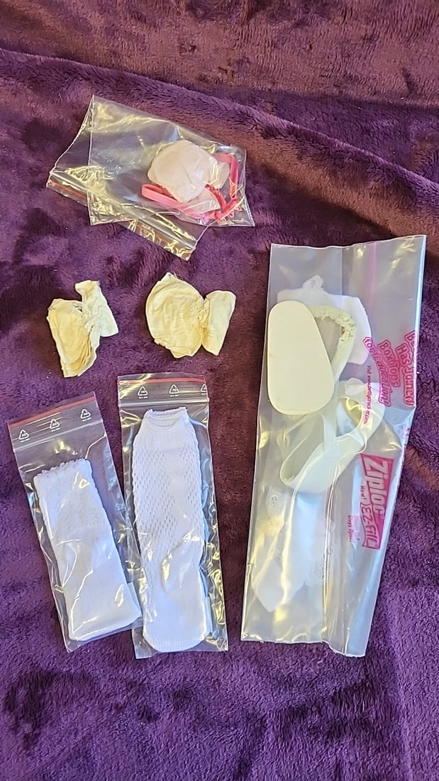 Assorted Collection Doll Clothing Lot Dresses Plaid Romper Shoes Kitty Fisher Annette Himstedt - 8