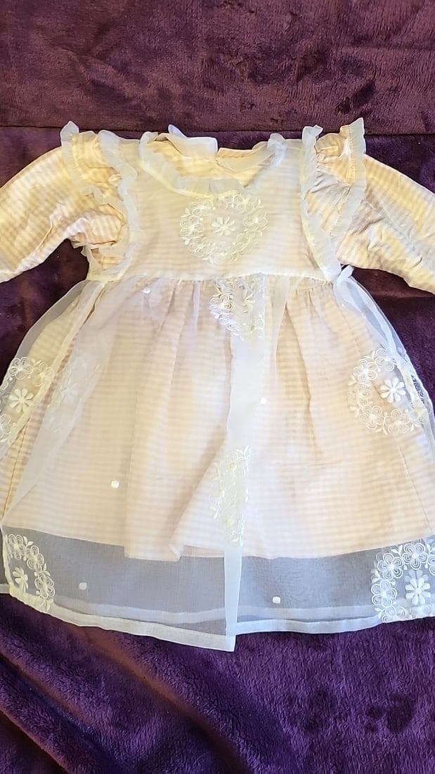 Annette Himstedt Doll Outfit Pink Gingham Dress Bloomers Black Maryjane Shoes - 2