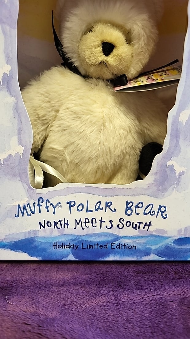 North American Bear Co 1998 Muffy Polar Bear North Meets South Holiday Limited Edition Plush Bear... - 2