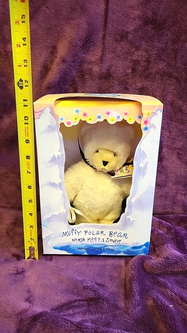 North American Bear Co 1998 Muffy Polar Bear North Meets South Holiday Limited Edition Plush Bear... - 7