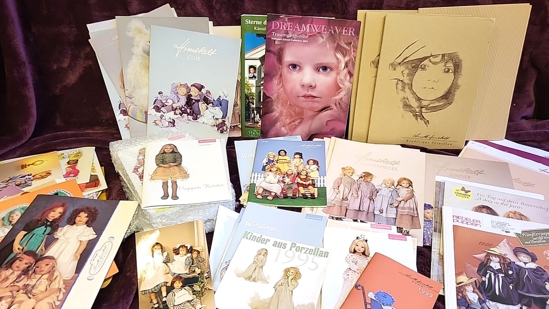 Annette Himstedt Kinder Aus Porzellan Doll Catalogs Portfolio Lot, Riedeler Puppen Brochures: 11x12x17 10lb we have gained a lot of experience shipping dolls from our previous auction. We offer in-house shipping. The shipping price shown in the listing is the liveshipping service by