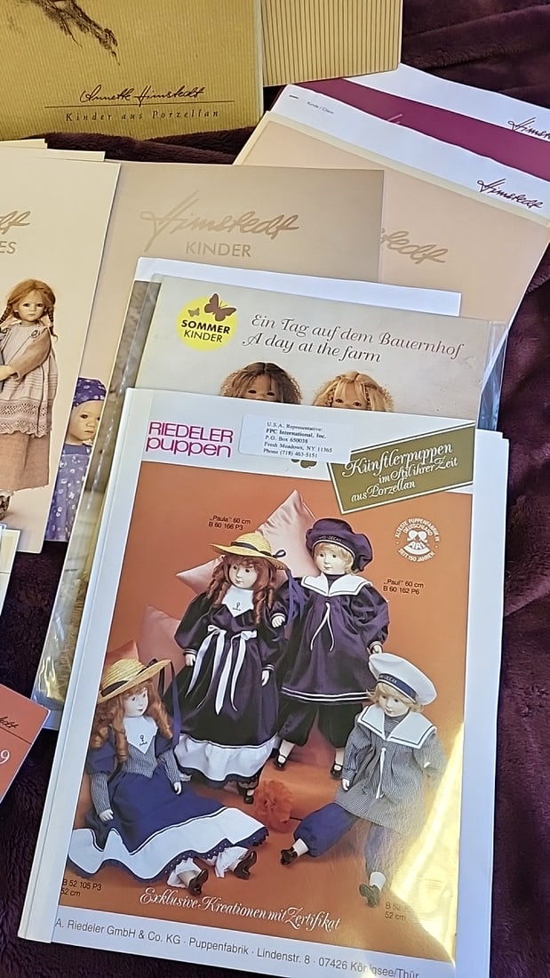 Annette Himstedt Kinder Aus Porzellan Doll Catalogs Portfolio Lot, Riedeler Puppen Brochures - 2