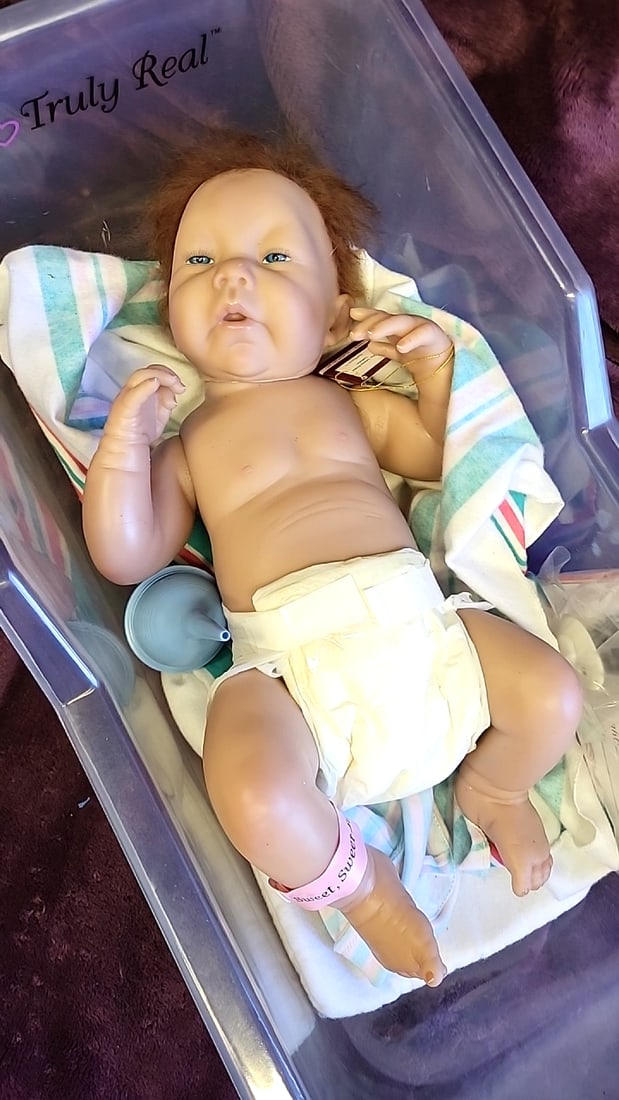 So Truly Real Sweet, Sweet Baby Girl Doll With Clear Plastic Bassinet - 2