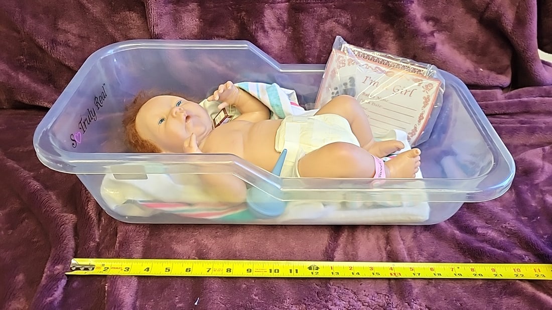 So Truly Real Sweet, Sweet Baby Girl Doll With Clear Plastic Bassinet - 6