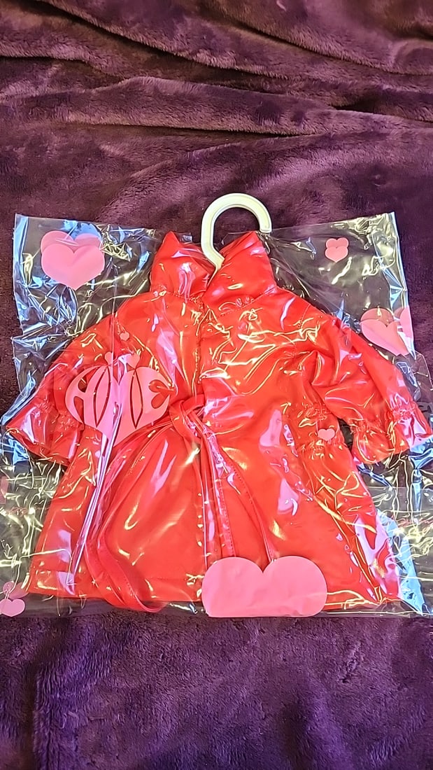 Lot Of 4 Annette Himstedt Doll Clothing Sets With Hangers Red Raincoat Polka Dot Outfit Green Hoo... - 3