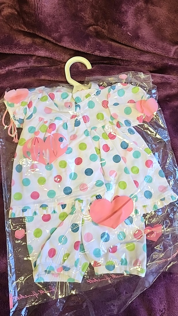 Lot Of 4 Annette Himstedt Doll Clothing Sets With Hangers Red Raincoat Polka Dot Outfit Green Hoo... - 5