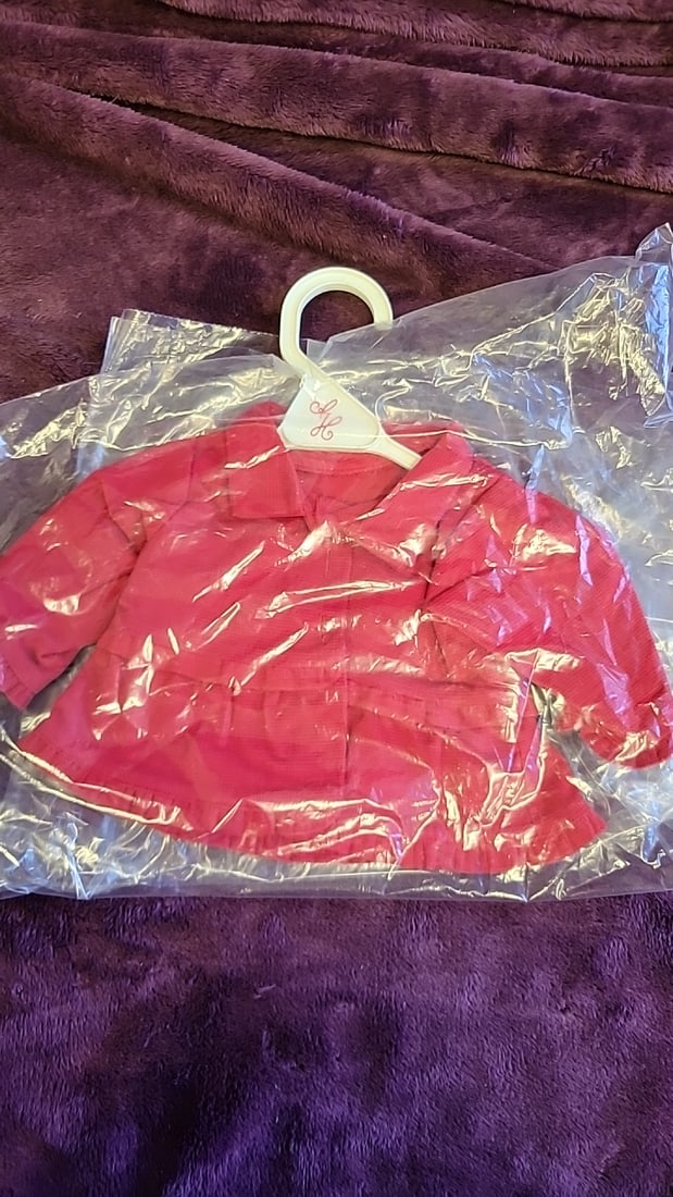 Annette Himstedt Doll Clothing Lot Red Outfits Denim Jeans Hangers - 3