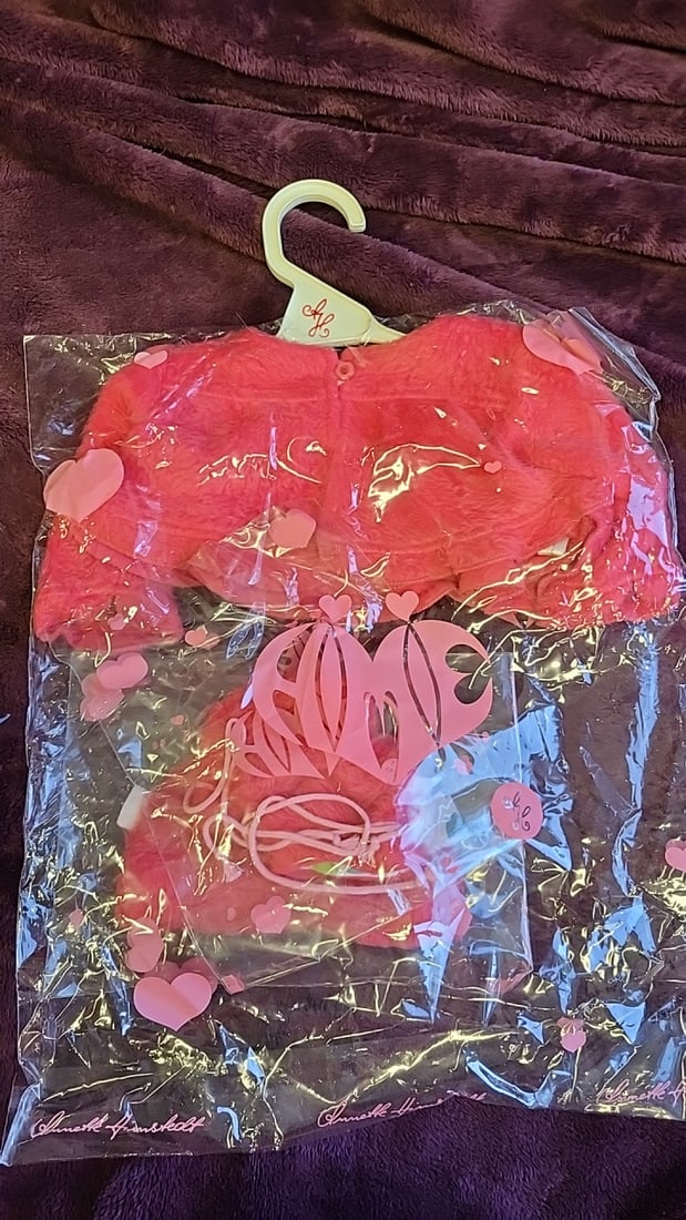 Annette Himstedt Doll Clothing Lot Red Outfits Denim Jeans Hangers - 5