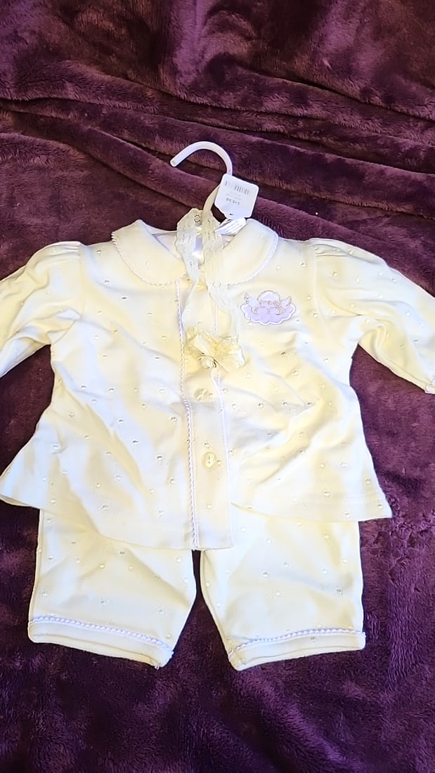 Infant Clothing Lot: Garanimals 24m Top, Newborn Outfits, Goldbug Socks & First Steps Shoes - 3