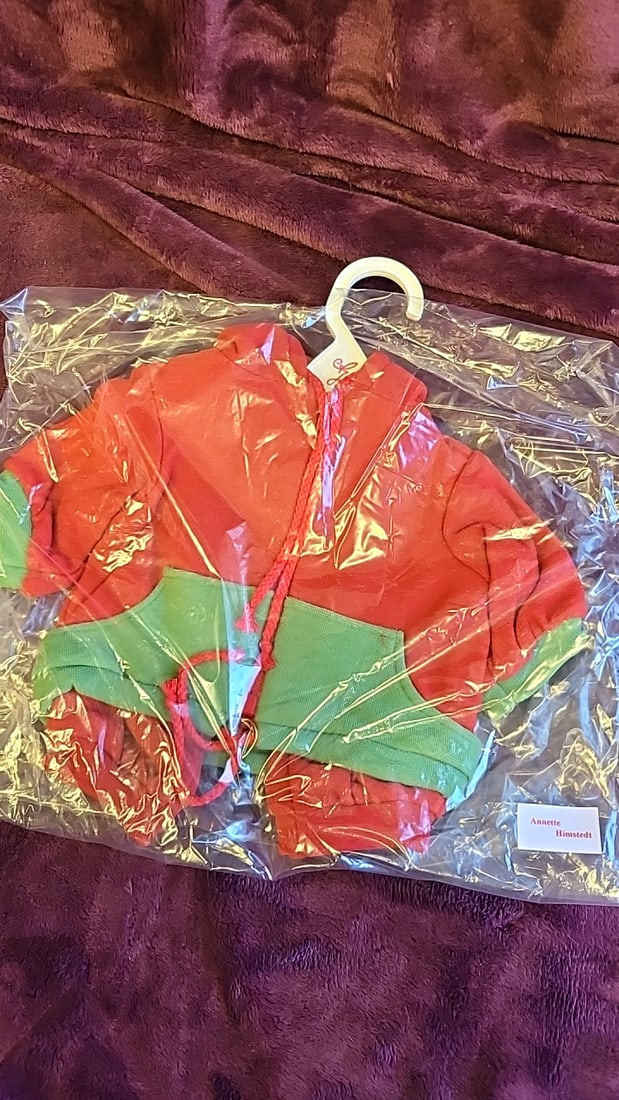 Annette Himstedt Doll Clothing Lot Mint Green Ribbon Dress Leggings Orange Outfit - 2